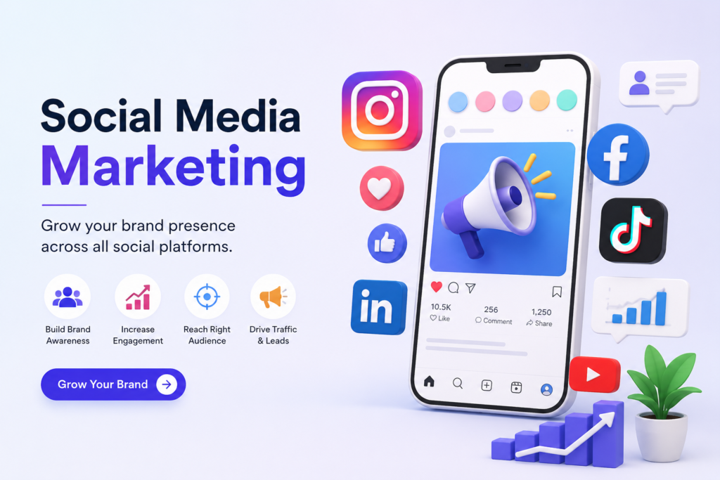 Social media marketing services — Instagram Facebook YouTube management by TejMedia India